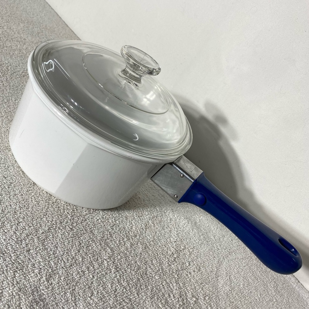 Vintage Princess House Nouveau Convertible Ceramic 2qt Sauce Pan W Handle & Lid